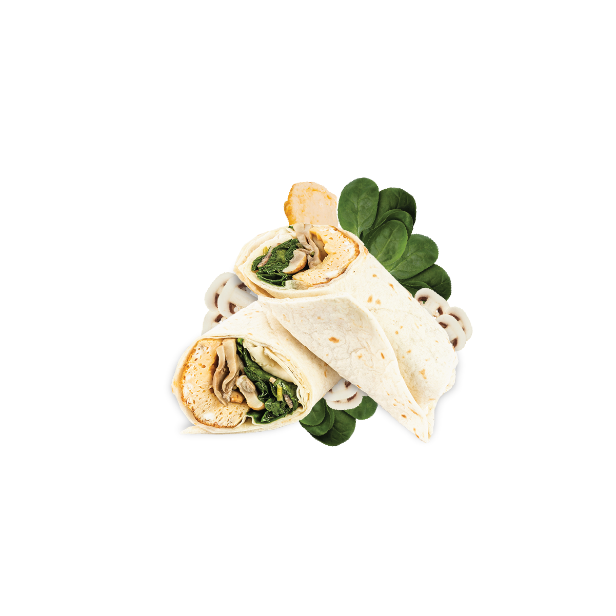 Spinach, Mushroom & Egg Wrap